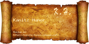 Kanitz Hunor névjegykártya